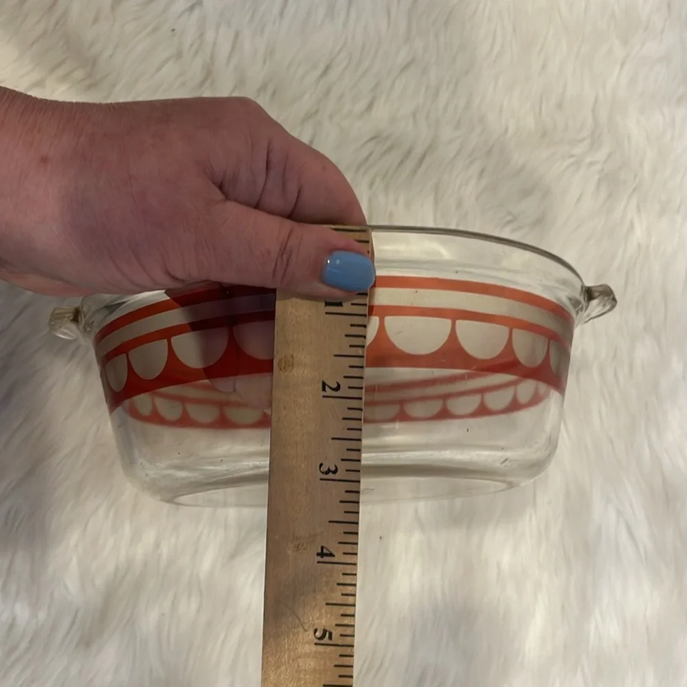 Vintage 1930? Etched Pyrex Casserole Dish Walter Darwin Teague Glass C23 -523